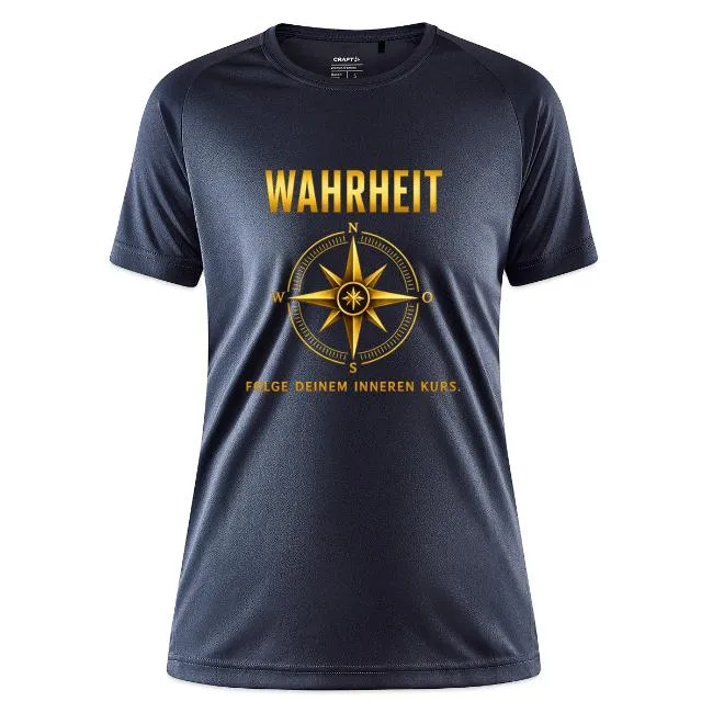 Sabine Groß - Medialität, Sensitivität & energetische Begleitung - Ein anthrazitgraues T-Shirt mit dem deutschen Wort „WAHRHEIT“ in großen, goldfarbenen Buchstaben, gefolgt von dem Satz „ICH BIN RADIKAL EHRLICH“